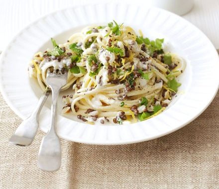 Lentil & lemon fettuccine recipe