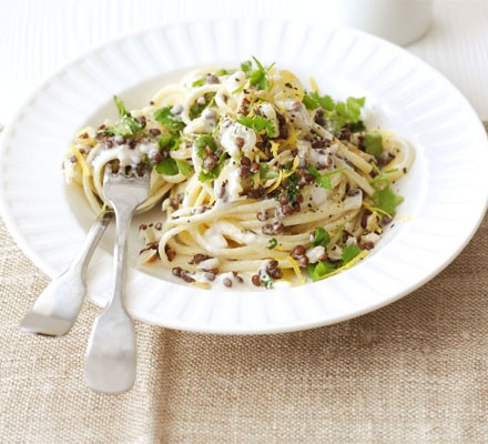 Lentil & lemon fettuccine recipe 