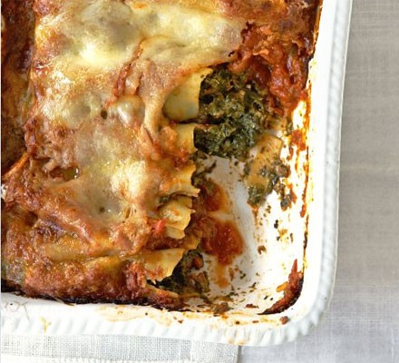 Spinach & three cheese cannelloni recipe 