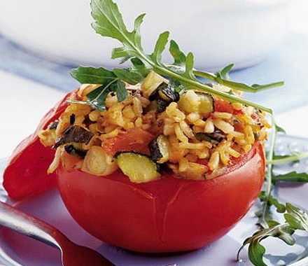 Risotto-stuffed tomatoes recipe