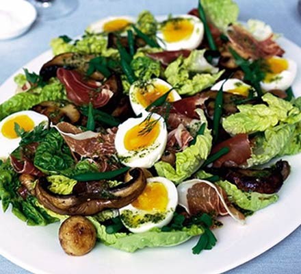 Mixed mushroom & ham salad recipe 