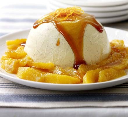Vanilla panna cotta with caramelised orange recipe 