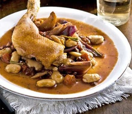Crispy chicken with pancetta & butter beans recipe