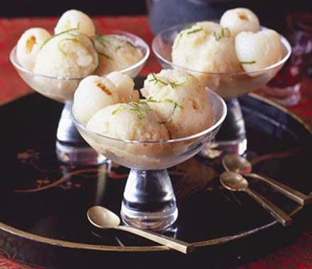 Refreshing lychee & lime sorbet recipe