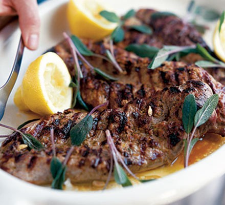 Barbecued pork with sage, lemon & prosciutto recipe 