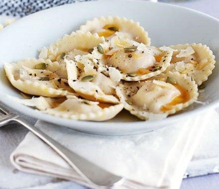 Sweet potato & goat's cheese ravioli recipe