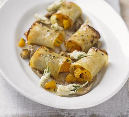 Butternut squash in potato cannelloni recipe 