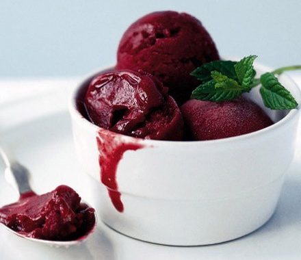 Blackcurrant & mint sorbet recipe