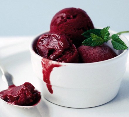 Blackcurrant & mint sorbet recipe 