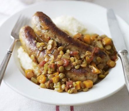 Italian sausage stew with rosemary garlic mash recipe
