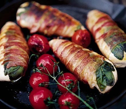 Pancetta chicken wraps recipe