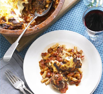 Italian sausage polpettina & macaroni bake recipe 