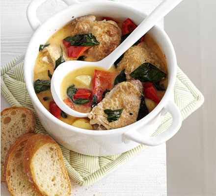 Summer chicken & basil stew recipe 