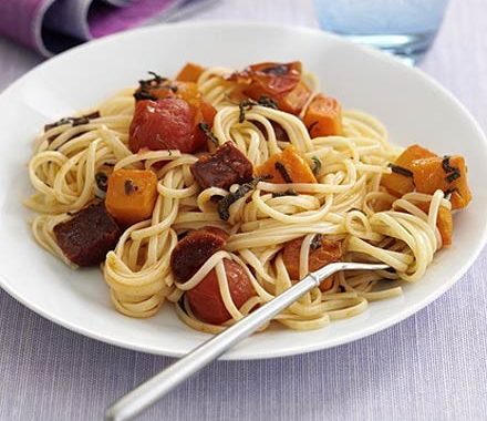 Butternut & chorizo spaghetti recipe