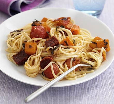 Butternut & chorizo spaghetti recipe 