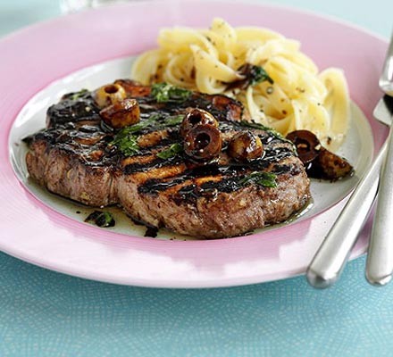 Balsamic pork with olives recipe 