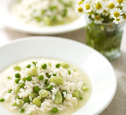 Risotto with peas & broad beans recipe 