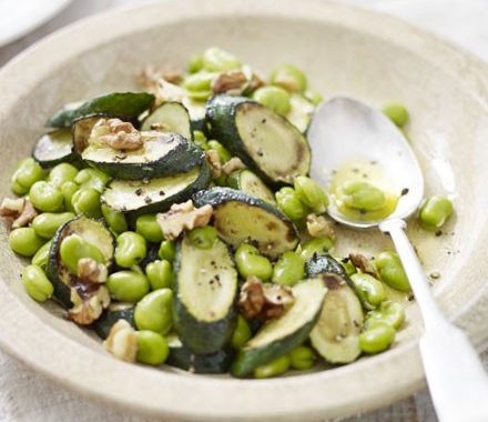 Broad bean & courgette salad recipe