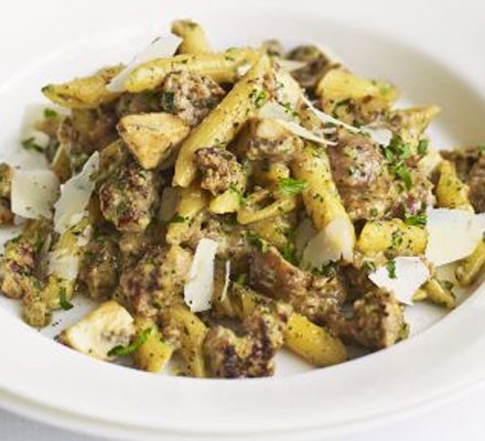 Mushroom & sausage pasta recipe 
