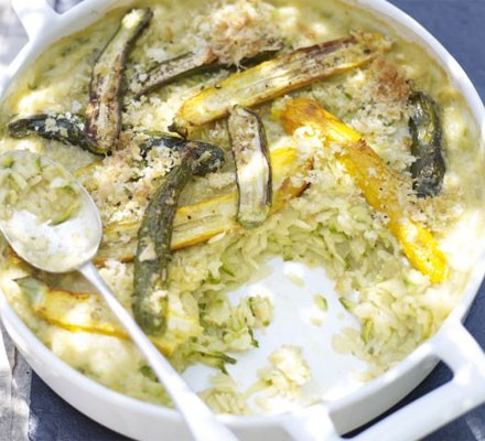 Courgette & orzo bake recipe 