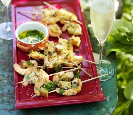 Prawn bruschetta skewers recipe