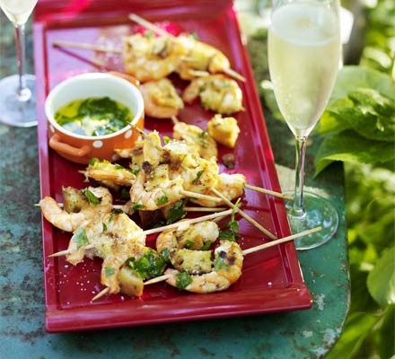 Prawn bruschetta skewers recipe 