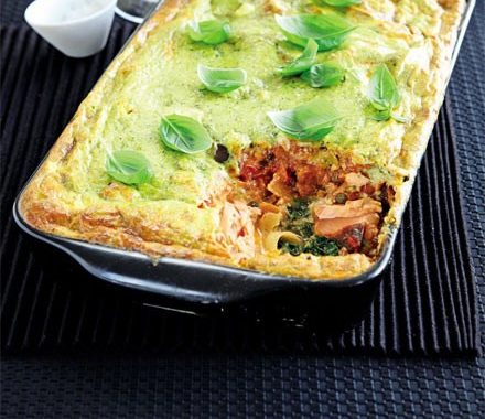 Baked salmon & aubergine cannelloni recipe
