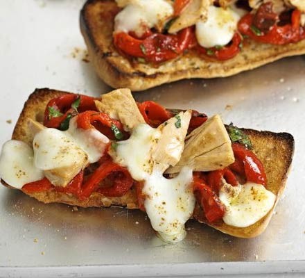 Pepper & tuna panini pizzas recipe 