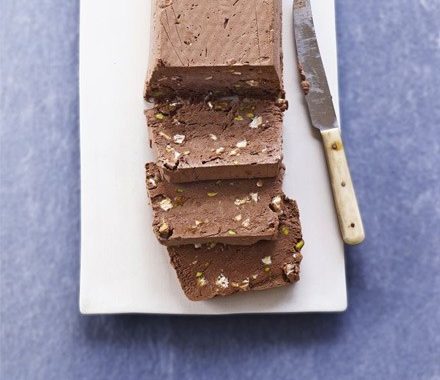 Chocolate, pistachio & nougat semifreddo recipe