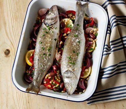 Italian baked sea bass recipe