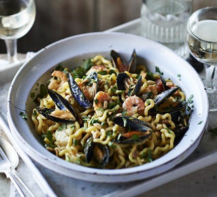 Special seafood & saffron pasta recipe 