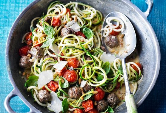 Summer courgetti & meatballs recipe