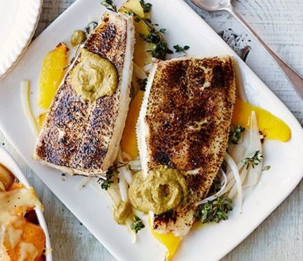 Baked lemon sole with lemon & caper paste recipe