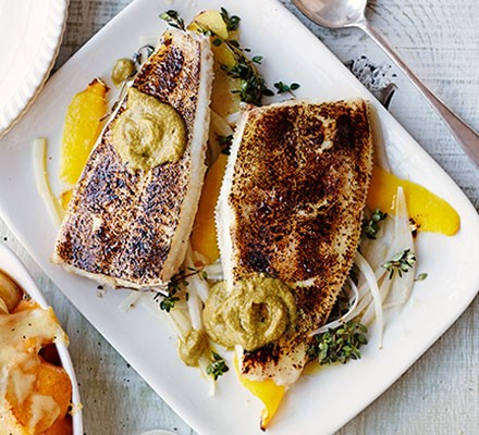 Baked lemon sole with lemon & caper paste recipe 