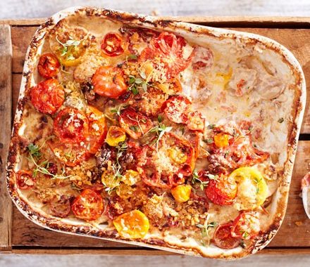 Baked tomato, gruyère & potato gratin recipe