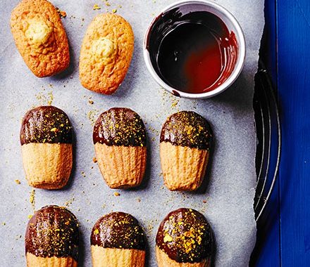 Blood orange & dark chocolate madeleines recipe