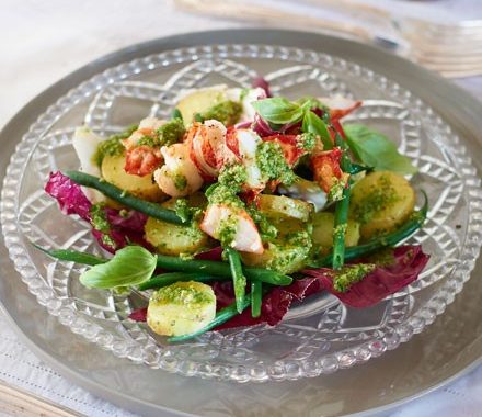 Lobster, green bean & radicchio salad recipe