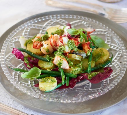 Lobster, green bean & radicchio salad recipe 