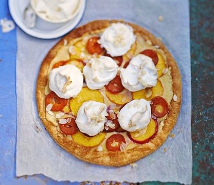 Giant peach, nectarine & apricot meringue tart recipe