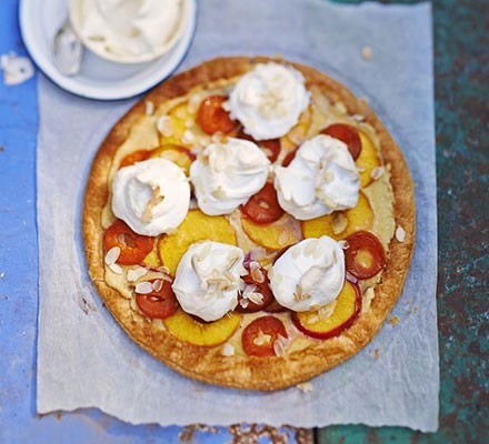 Giant peach, nectarine & apricot meringue tart recipe 