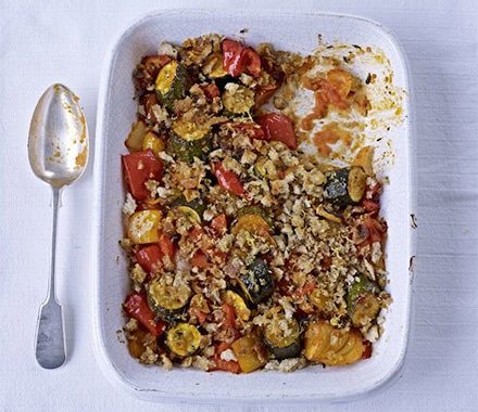 Baked ratatouille with lemon breadcrumbs recipe