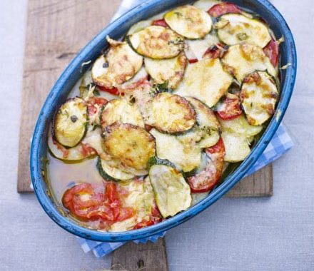 Summer courgette & tomato gratin recipe