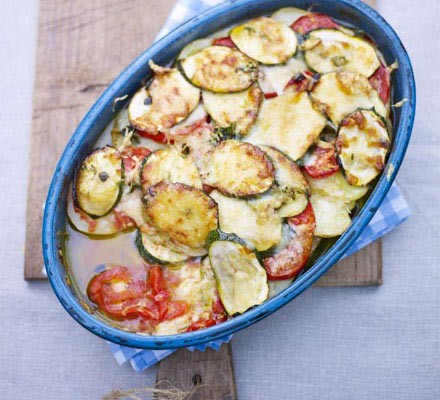 Summer courgette & tomato gratin recipe 