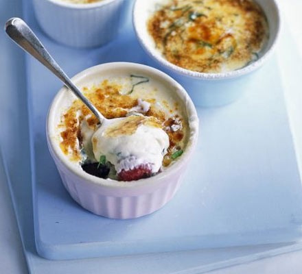 Iced raspberry & basil brûlées recipe 