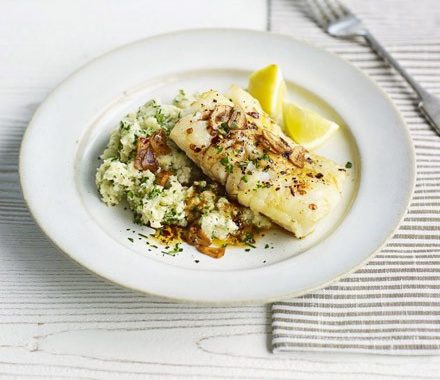 Sticky cod with celeriac & parsley mash recipe