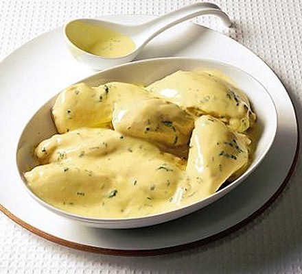Poached chicken with lemon & tarragon sauce  recipe 