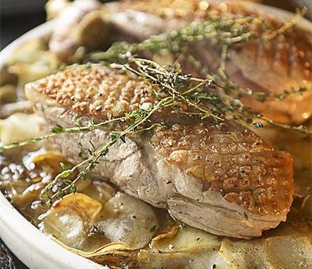 Pommes boulangère with roast lamb recipe