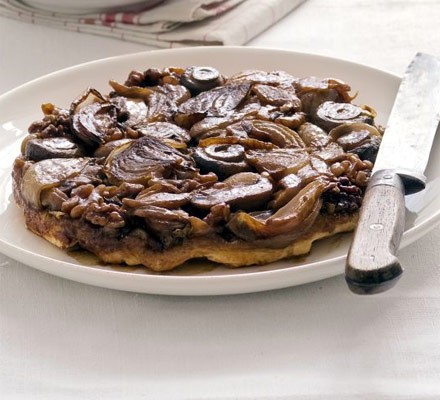 Onion, walnut & mushroom tarte tatin recipe 