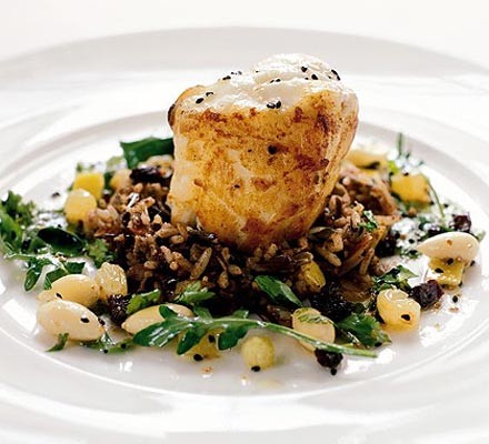 Monkfish with lemon dressing recipe 