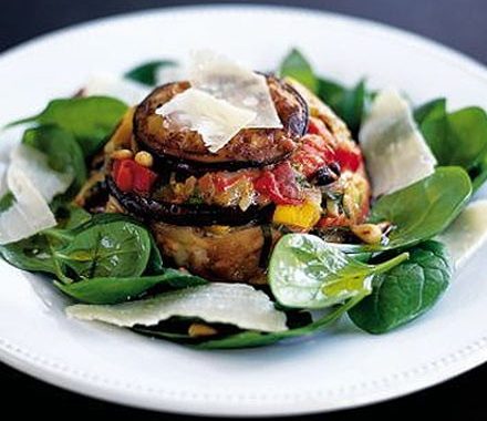 Aubergine timbales with goat's cheese recipe